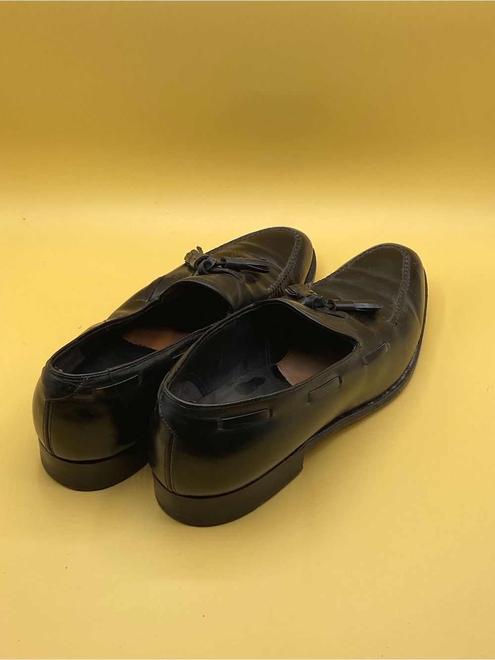 Johnston & Murphy Black Leather Tassel Slip-On Loafers - Picture 4 of 4